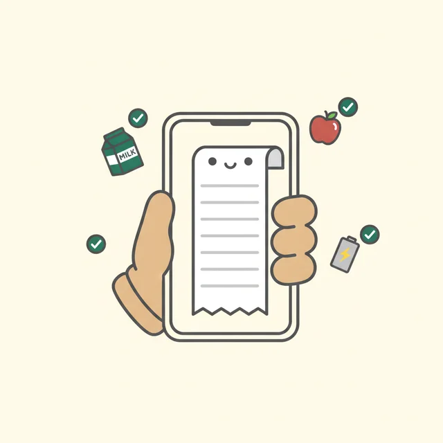 Snapping a photo of a receipt